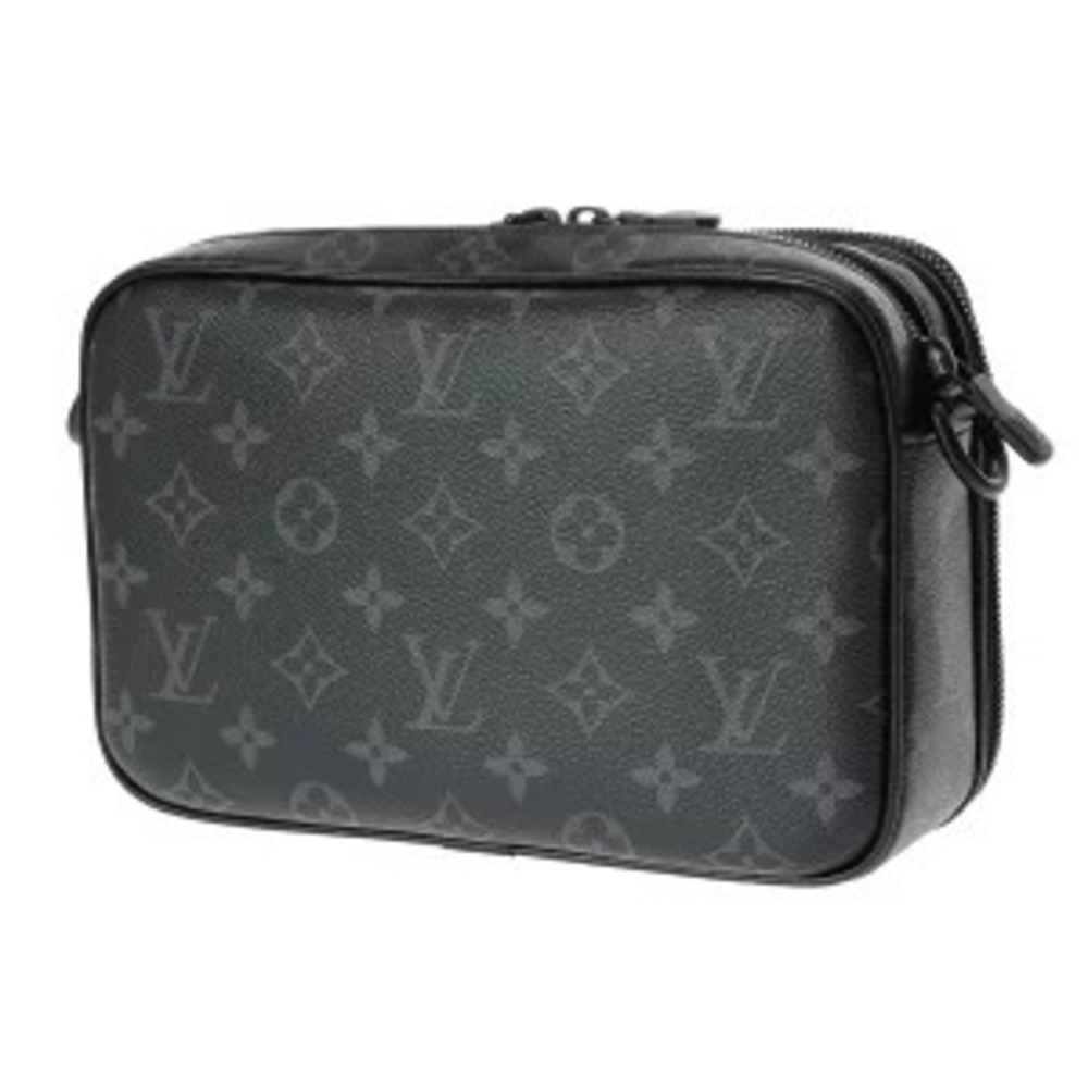 Louis Vuitton Canvas Alpha Bag Messenger Monogram Black Black Eclipse